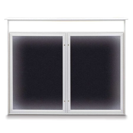 United Visual Products Open Faced Traditional Rounded Corkboard UV645ARC-SATIN-BLSPRU